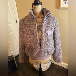 Lizard Thicket, Cropped Fleece Pullover, Size Small, Lavender Color